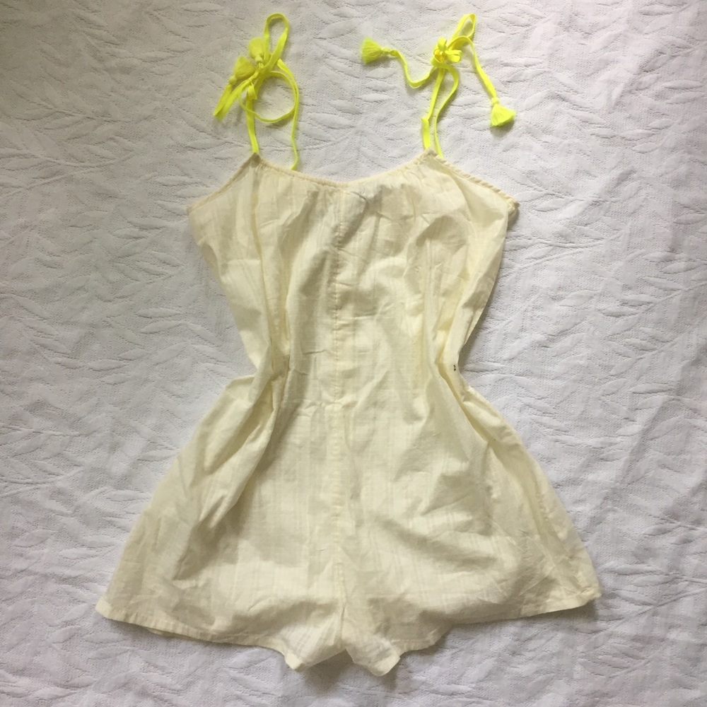 Aerie Cream and Neon Romper NWOT